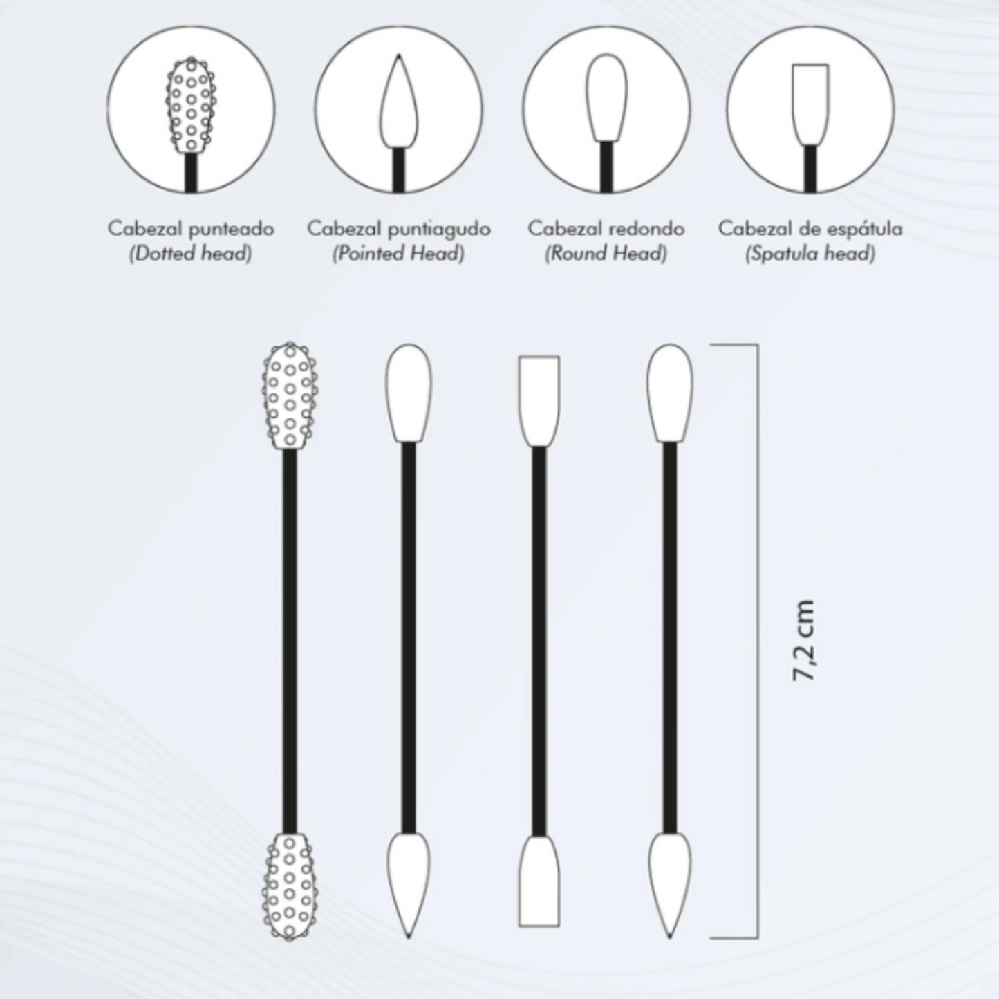 Hisopos de Silicona reutilzables con espejo Coony