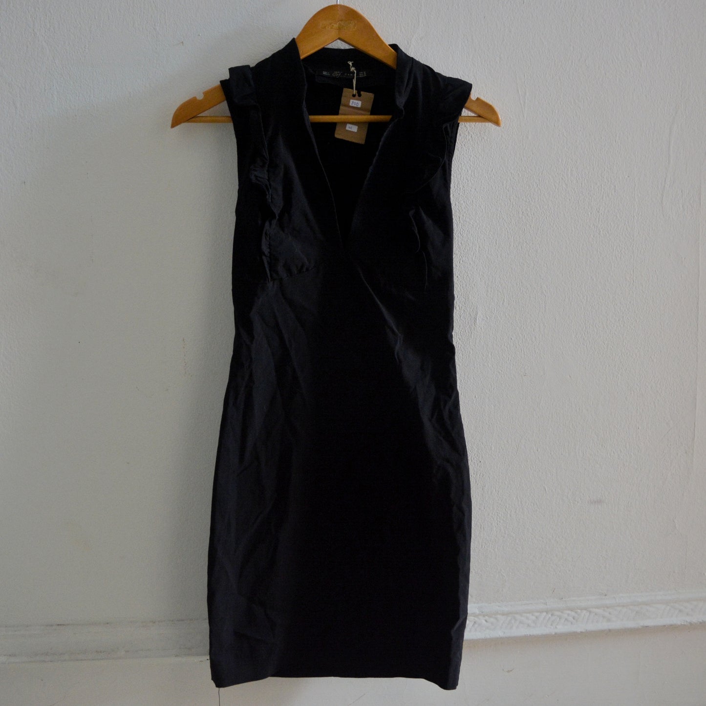 Vestido negro Zara escote v talle M