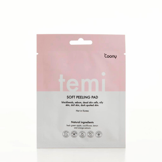 Coony temi soft peeling pad piel mixta y grasa, para puntos negros, células muertas de la piel, grasa